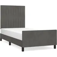 vidaXL Struttura letto senza materasso grigio scuro 100x200 cm velluto