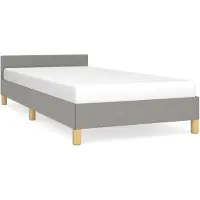 vidaXL Struttura letto senza materasso grigio chiaro 90x200 cm tessuto