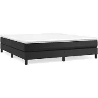 vidaXL Letto a molle con materasso nero 180x200 cm in Pelle finta
