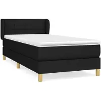vidaXL Letto a molle con materasso nero 80x200 cm in tessuto