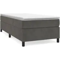 vidaXL Letto a molle con materasso grigio scuro 100x200 cm in velluto