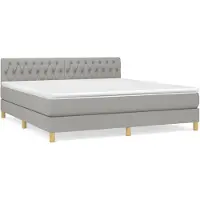 vidaXL Letto a molle con materasso grigio chiaro 180x200 cm in tessuto