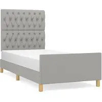 vidaXL Struttura letto senza materasso grigio chiaro 100x200 cm in tessuto