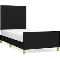 vidaXL Struttura letto senza materasso nero 90x200 cm in tessuto