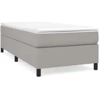 vidaXL Letto a molle con materasso grigio chiaro 90x190 cm in tessuto