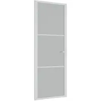 vidaXL Porta interna 76x201,5 cm Vetro satinato bianco e alluminio