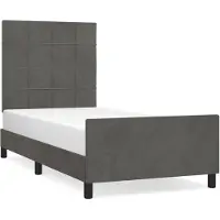 vidaXL Struttura letto senza materasso grigio scuro 90x190 cm in velluto