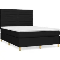 vidaXL Letto a molle con materasso nero 140x200 cm in tessuto