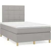 vidaXL Letto a molle con materasso grigio chiaro 120x200 cm in tessuto
