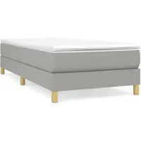 vidaXL Letto a molle con materasso grigio chiaro 90x200 cm in tessuto