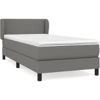 vidaXL Letto a molle con materasso grigio scuro 90x190 cm in tessuto