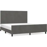 vidaXL Struttura letto senza materasso grigio scuro 160x200 cm velluto