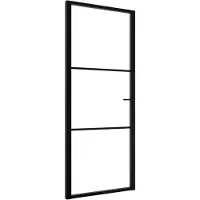vidaXL Innenür 83x201,5 cm ESG -Glas und Aluminiumschwarz