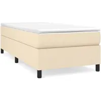 vidaXL Letto a molle con materasso crema 90x190 cm in tessuto