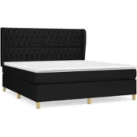 vidaXL Letto a molle con materasso nero 180x200 cm in tessuto