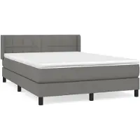 vidaXL Letto a molle con materasso grigio scuro 140x190 cm in tessuto