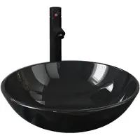 vidaXL Lavandino da bagno con rubinetto Set di scarico nero