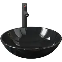 vidaXL Lavandino da bagno con rubinetto Set di scarico nero
