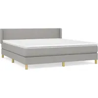 vidaXL Letto a molle con materasso grigio chiaro 180x200 cm in tessuto