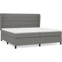 vidaXL Letto a molle con materasso grigio scuro 200x200 cm in tessuto