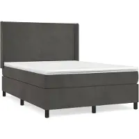 vidaXL Letto a molle con materasso grigio scuro 140x200 cm in velluto