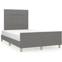 vidaXL Struttura letto senza materasso grigio scuro 120x200 cm tessuto