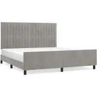 vidaXL Struttura letto con testiera in velluto grigio chiaro 180x200 cm