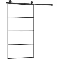 vidaXL Porta scorrevole con rubinetteria 102,5x205 cm ESG vetro e alluminio