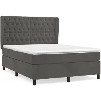 vidaXL Letto a molle con materasso grigio scuro 140x190 cm in velluto