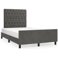 vidaXL Struttura letto senza materasso grigio scuro 120x200 cm velluto