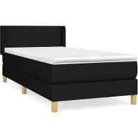 vidaXL Letto a molle con materasso nero 80x200 cm in tessuto