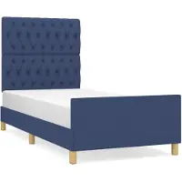 vidaXL Struttura letto senza materasso blu 100x200 cm in tessuto