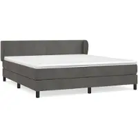 vidaXL Letto a molle con materasso grigio scuro 180x200 cm in velluto