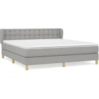 vidaXL Letto a molle con materasso grigio chiaro 180x200 cm in tessuto
