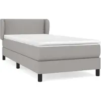 vidaXL Letto a molle con materasso grigio chiaro 100x200 cm in tessuto