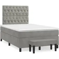vidaXL Letto a molle con materasso grigio chiaro 120x200 cm in velluto