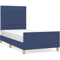 vidaXL Struttura letto senza materasso blu 90x200 cm in tessuto
