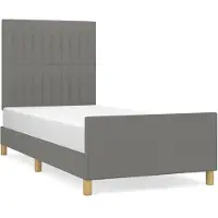 vidaXL Struttura letto senza materasso grigio scuro 90x190 cm tessuto