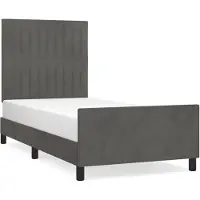 vidaXL Struttura letto senza materasso grigio scuro 90x190 cm in velluto