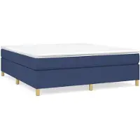 vidaXL Letto a molle con materasso blu 160x200 cm in tessuto