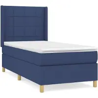 vidaXL Letto a molle con materasso blu 80x200 cm in tessuto