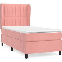vidaXL Letto a molle con materasso rosa 80x200 cm in velluto