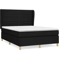 vidaXL Letto a molle con materasso nero 140x200 cm in tessuto