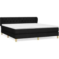 vidaXL Letto a molle con materasso nero 160x200 cm in tessuto
