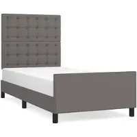 vidaXL Struttura letto con testiera Grigio 80x200 cm in ecopelle