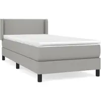 vidaXL Letto a molle con materasso grigio chiaro 80x200 cm in tessuto