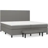 vidaXL Letto a molle con materasso grigio scuro 200x200 cm in tessuto