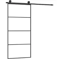 vidaXL Porta scorrevole con rubinetteria 90x205 cm ESG vetro e alluminio