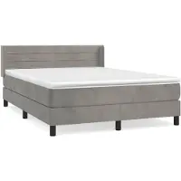 vidaXL Letto a molle con materasso grigio chiaro 140x200 cm in velluto