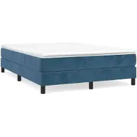 vidaXL Letto a molle con materasso blu scuro 140x200 cm in velluto